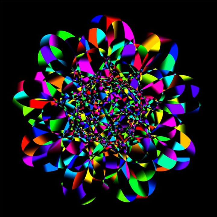Digital Arts titled "Colorful Ribbons #1…" by Jeb Gaither, Original Artwork, 2D Digital Work