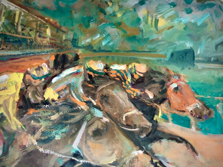 HORSE RACES Картина, 11x15 in