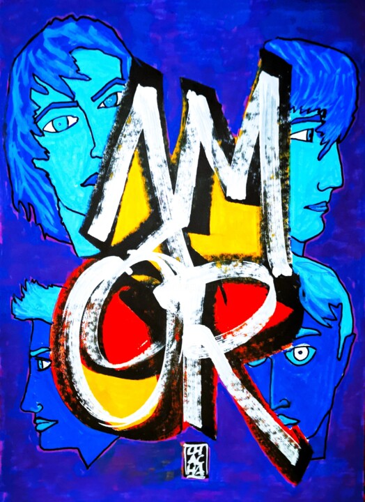绘画 标题为“AMOR” 由Chachagrafitero, 原创艺术品, 丙烯