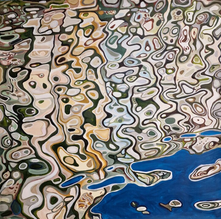 Schilderij getiteld "Water reflection /…" door Alexandra Djokic, Origineel Kunstwerk, Acryl