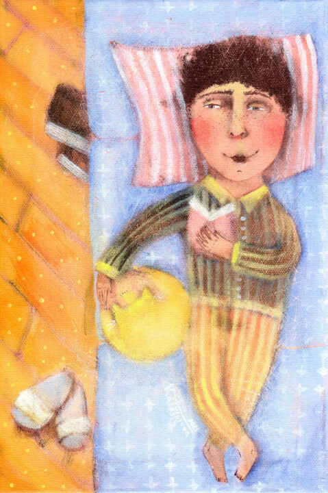 Я так люблю это тихое время для моих мыслей 绘画, 7.9x11.8 in