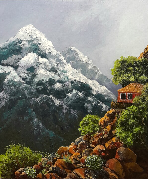 my new oil painting "Northern Alps" 2025 Painting, 27.6x23.6 in