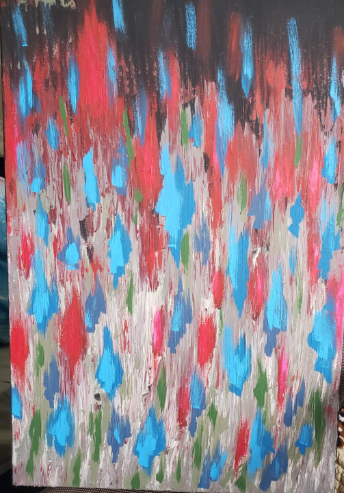 Meadow. Night textures 绘画, 23.6x15.8 in
