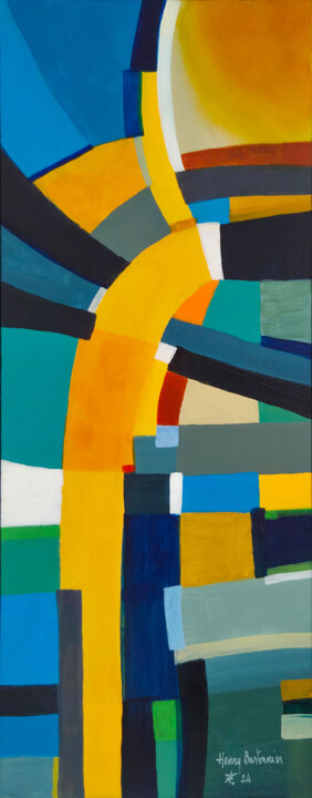 Peinture intitulée "Rossignol" par Henry Bartonnier, Œuvre d'art originale, Acrylique Monté sur Panneau de bois