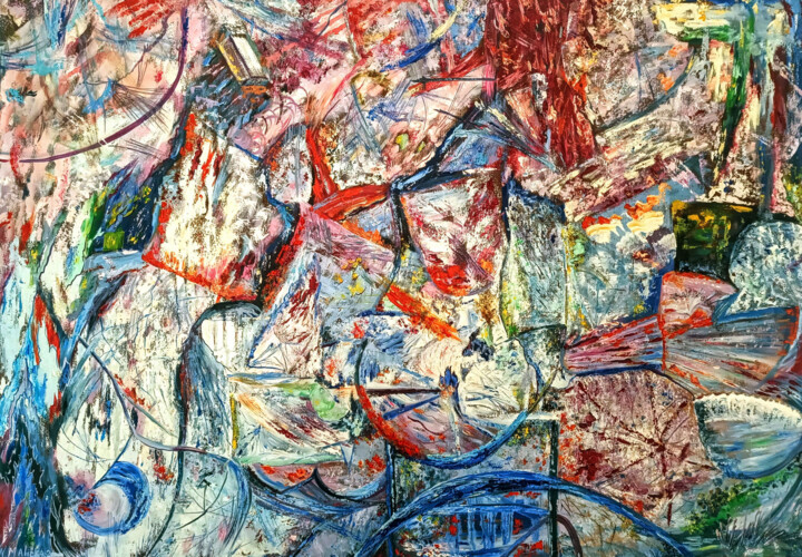 «Harmony of Chaos: The Energy of Creativity» | Abstract Аrt 绘画, 27.6x39.4 in