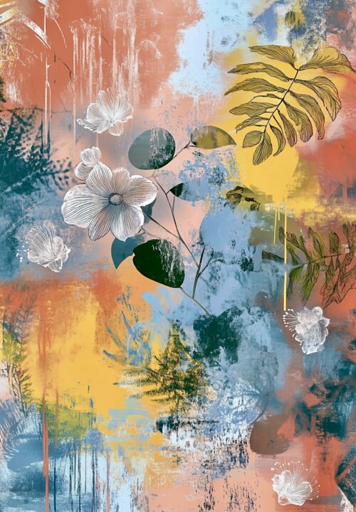 Floral abstract digital painting 数字艺术