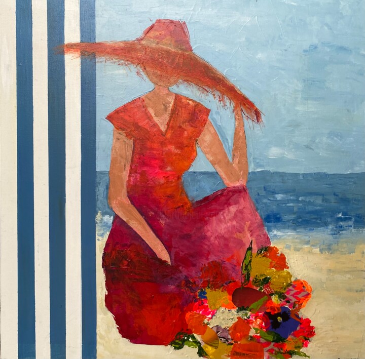 Le Chapeau de paille 绘画, 23.6x23.6 in