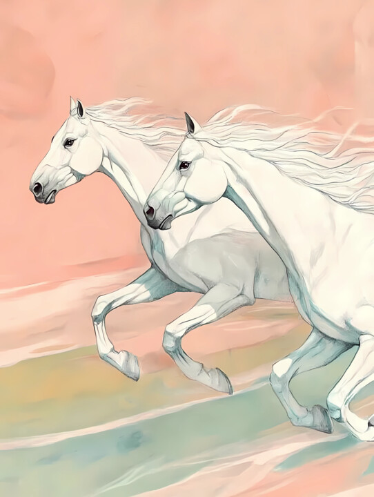 Two horses 数字艺术