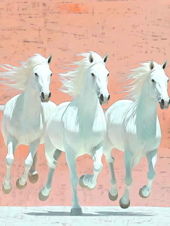 White horses 数字艺术
