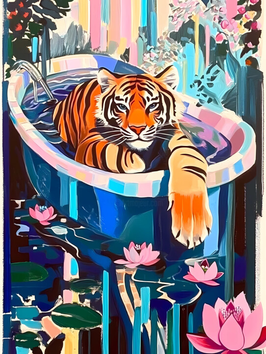 Tiger, time for yourself. 数字艺术