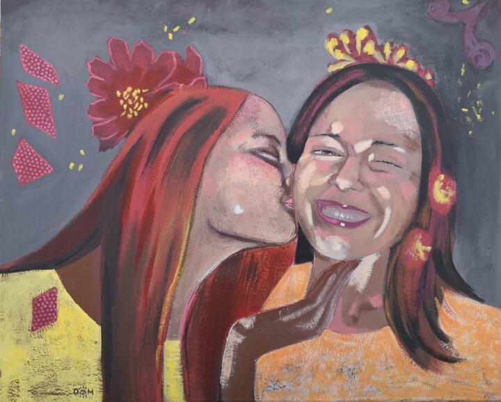 Peinture intitulée "Douceur" par Dominique Drujon, Œuvre d'art originale, Acrylique Monté sur Châssis en bois