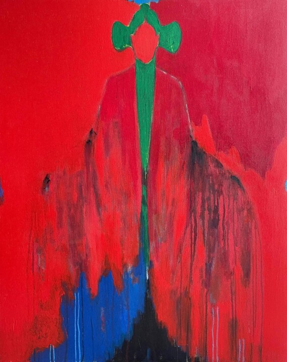 Red Figurative 绘画, 39.4x31.5 in