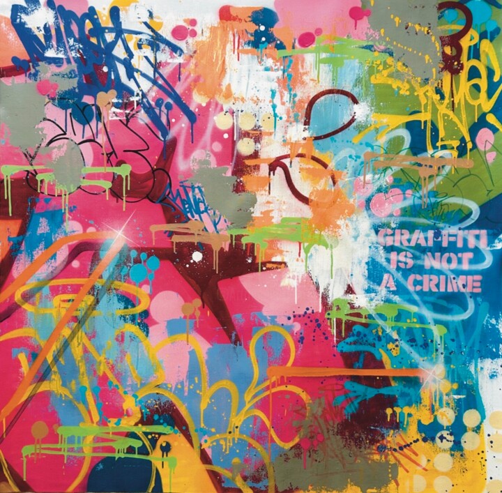 Raspberry Riot 绘画, 43.3x43.3 in