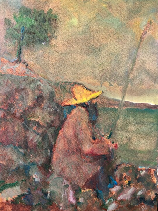 GONE FISHING 绘画, 12x16 in