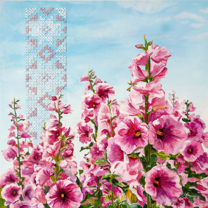 Painting titled "Blooming Memories" by Irina Kurganskaya, Original Artwork, Acrylic Mounted on Wood Stretcher frame