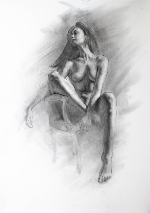 Timeless contemplation Drawing, 16.5x11.7 in