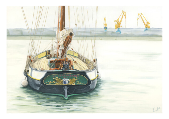 La Recouvrance au port de Brest Pintura, 8,3x11,7 in