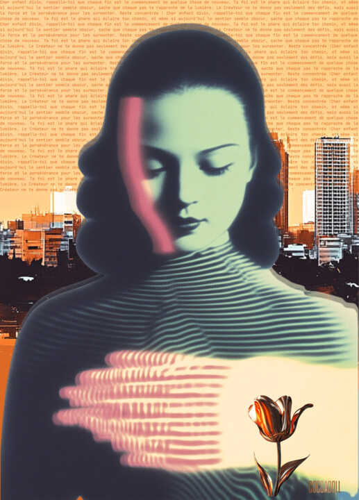 Digital Arts titled "Victoria (tons oran…" by Cocoa Doll, Original Artwork, AI generated image Mounted on Wood Stretcher fra…