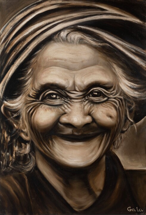 Old woman 绘画, 23.6x15.8 in