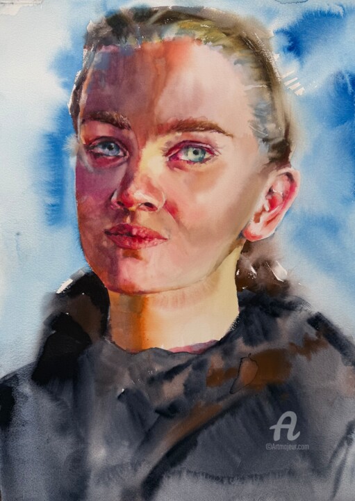 Portrait of strange #32 绘画, 19.7x13.8 in