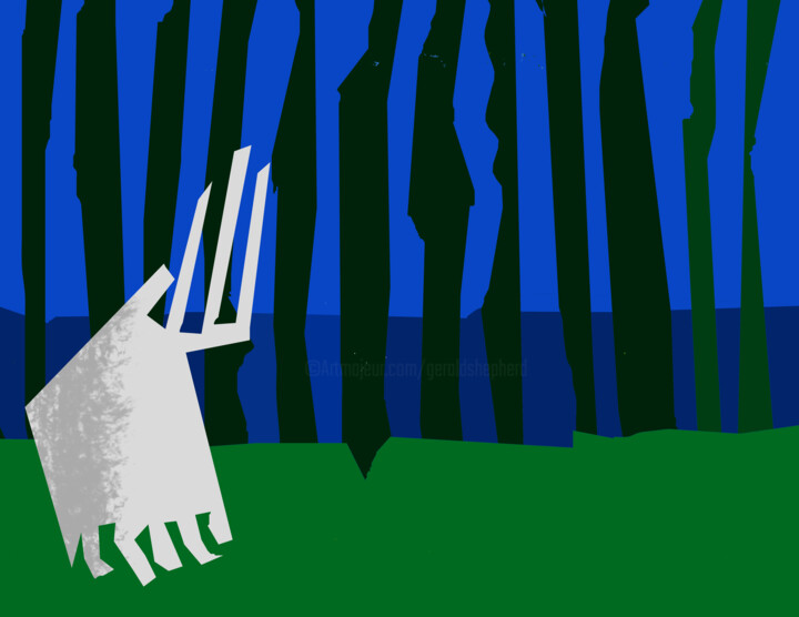 Digital Arts titled "On The Forest Edge" by Gerald Shepherd F.F.P.S., Original Artwork, Digital Painting