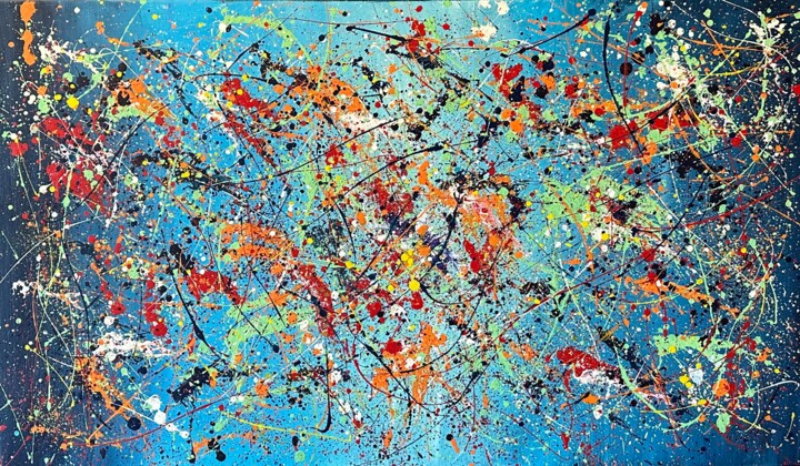 Colorful Abstract 437 绘画, 27.6x47.2 in