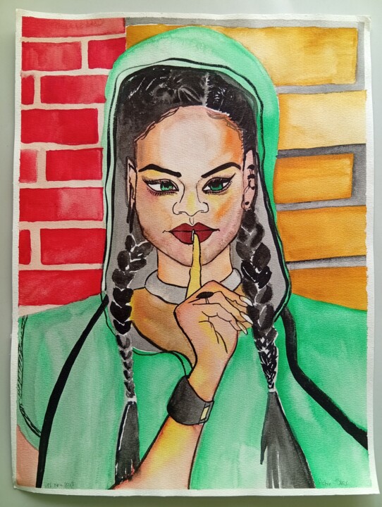 Rihanna #05 미술작품, 18.9x14.2 in