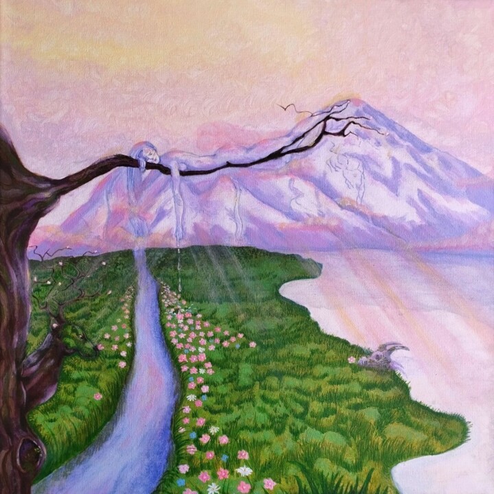 Весна 绘画, 15.8x15.8 in