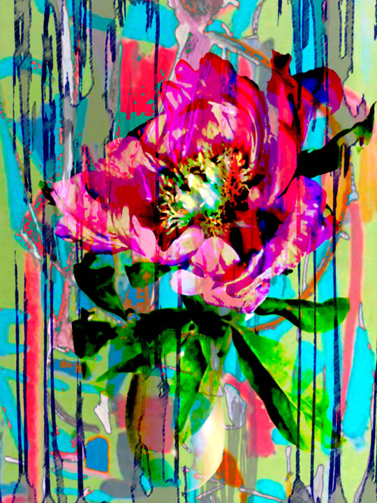 Abstract flowers 数字艺术, 39.4x31.5 in