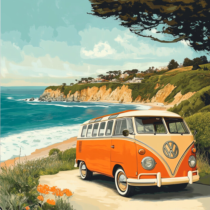 Camping in Europe Malerei, 36x36 in