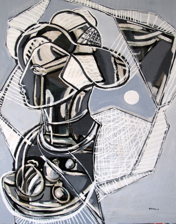 Peinture intitulée "L'artiste devant sa…" par Guillaume Defins, Œuvre d'art originale, Acrylique Monté sur Châssis en bois