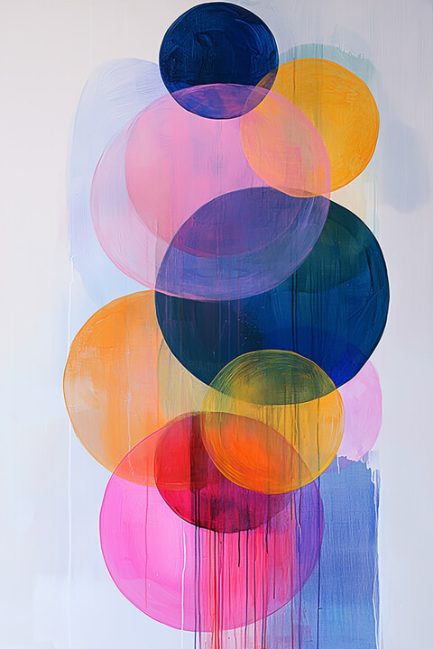 Beneath the Sun – Multicolor Abstract Canvas Wall Art for Ho Tablo, 17,7x11,8 in