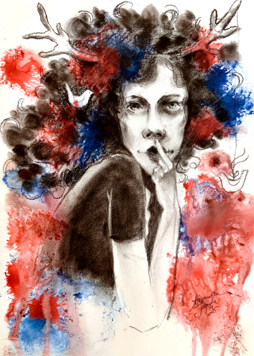 I'll tell you a secret - woman portrait Resim, 11,7x16,5 in