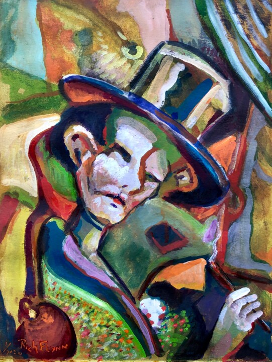 HAT MAN 绘画, 16x12 in