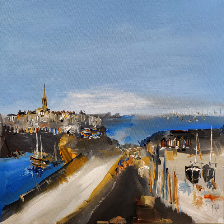Peinture intitulée "Une éternité en bleu" par Muriel Cayet, Œuvre d'art originale, Acrylique Monté sur Châssis en bois
