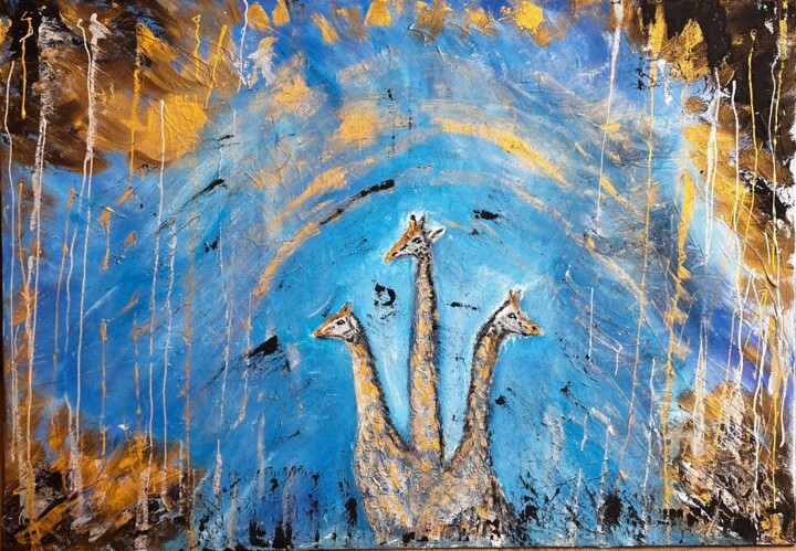 Astratto africano 绘画, 27.6x39.4 in