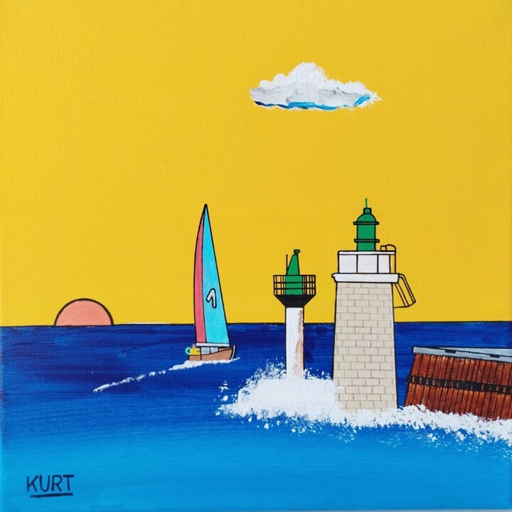 Estacade de capbreton.... 绘画, 11.8x11.8 in