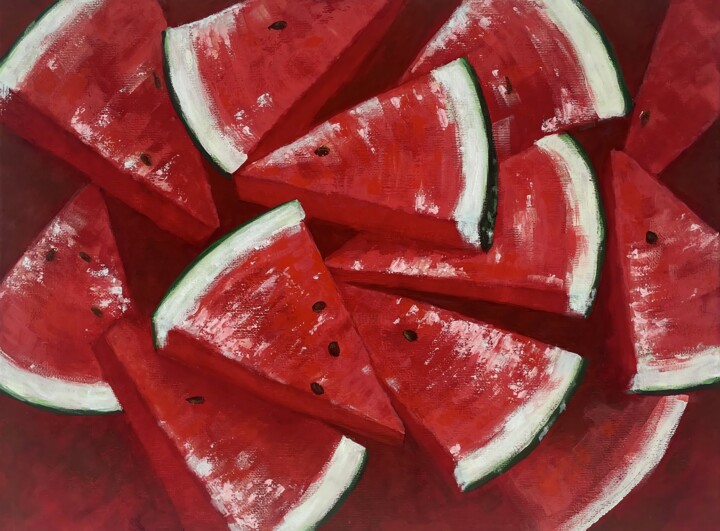 Watermelon 绘画, 11.8x15.8 in