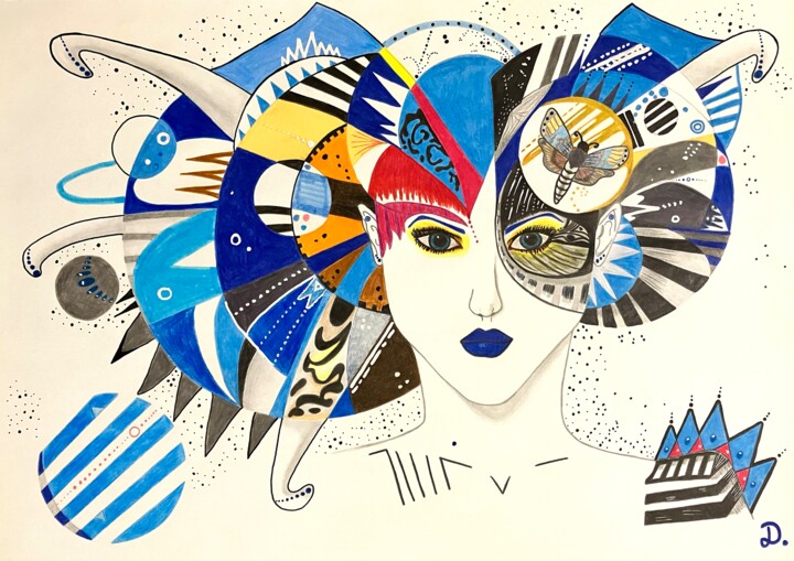 Moth Girl 图画, 11.6x16.3 in