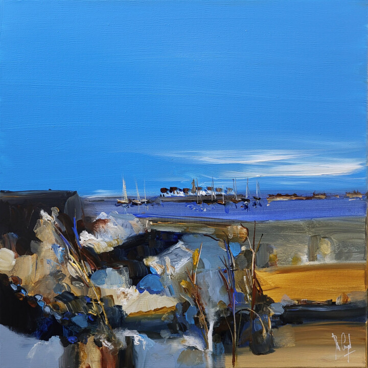 Peinture intitulée "Une histoire de cie…" par Muriel Cayet, Œuvre d'art originale, Acrylique Monté sur Châssis en bois