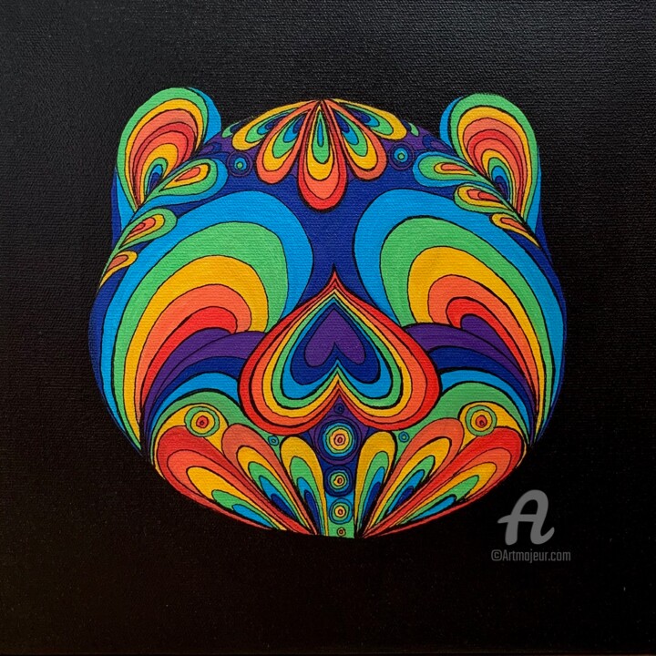 A la Rus! Bear 绘画, 11.8x11.8 in