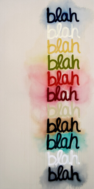 绘画 标题为“Blah!” 由Astrid Stoeppel, 原创艺术品, 丙烯 安装在木质担架架上