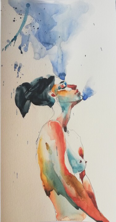 Classic Nude 绘画, 15.8x8.2 in