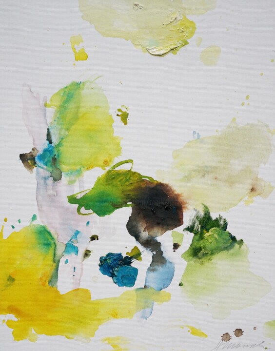 Schilderij getiteld "Seltener Hase" door Mark Hellbusch, Origineel Kunstwerk, Olie Gemonteerd op Frame voor houten brancard