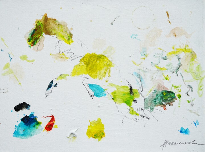 Schilderij getiteld "Seltenes Eichhörnch…" door Mark Hellbusch, Origineel Kunstwerk, Olie Gemonteerd op Frame voor houten br…