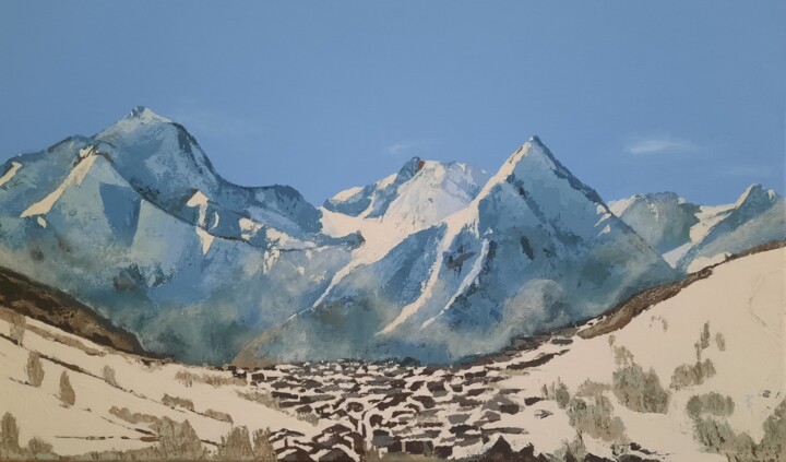 Peinture intitulée "La Muzelle Les Deux…" par Maryse Curinier-Rochette, Œuvre d'art originale, Acrylique Monté sur Châssis e…