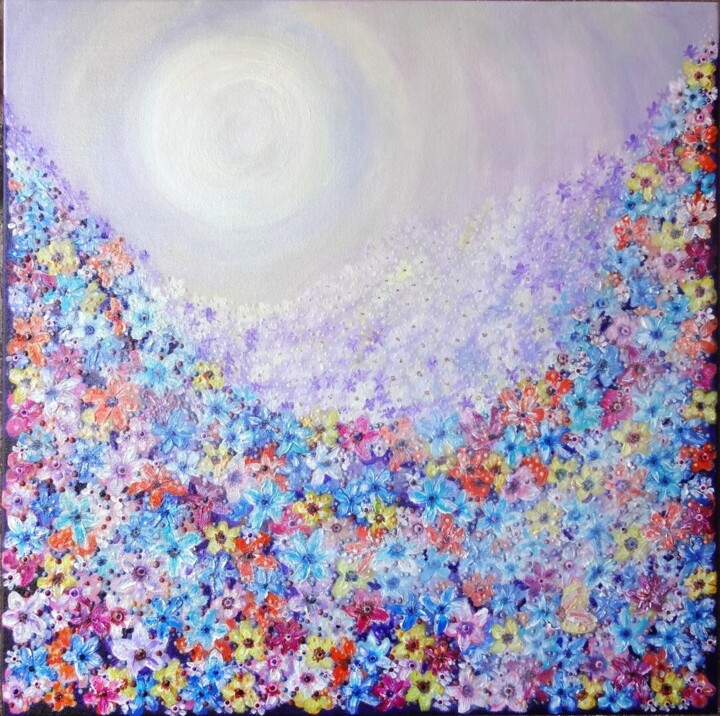 Garden in Moonlight Tablo, 20x20 in