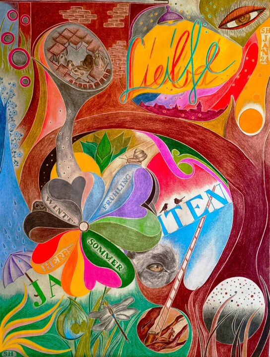 Jahreszeiten 绘画, 28.7x20.9 in