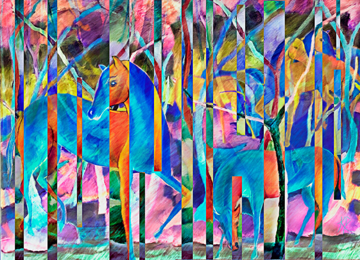 Chevaux expressionnistes et cubistes