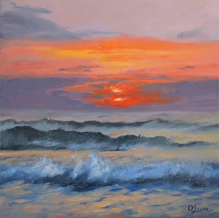 Morning Tide Painting, 15.8x15.8 in